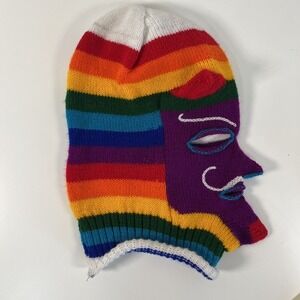 Knitted‎ Balaclava Rainbow Striped Devil Ski Mask